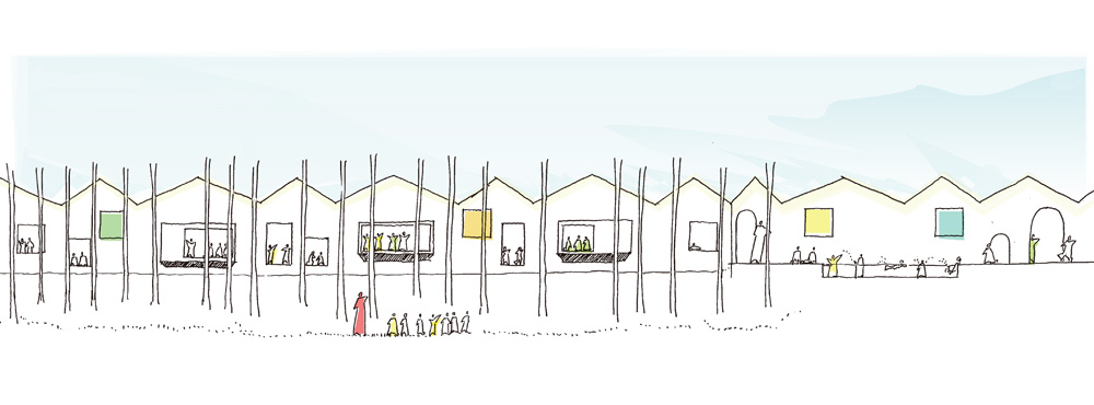 敷地西面ー松林側