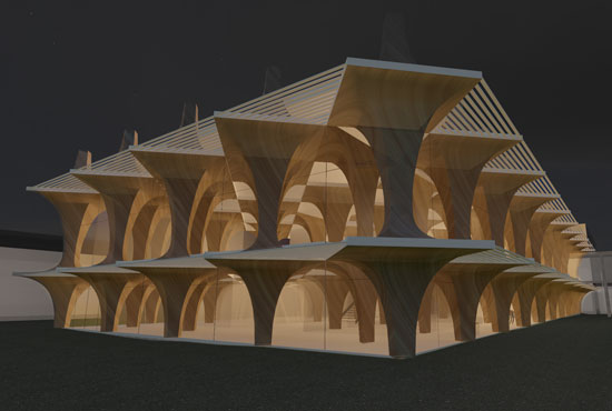 Exteriorパース-夕景