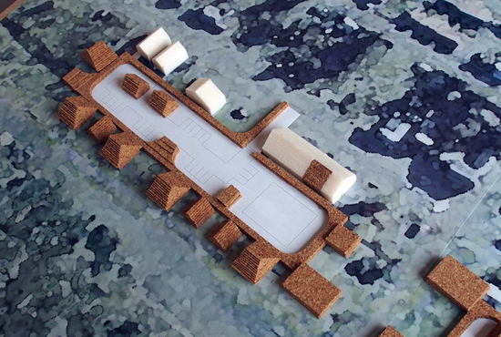 畑を眺めてくつろぐ