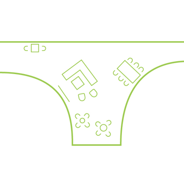 畑と林を満喫できるリビング