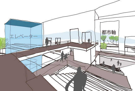 スケッチー自由通路から