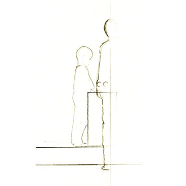 洗面所スケッチ